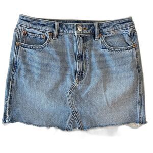 American Eagle Women's Super Hi-Rise A-Line Jeans Skirt Size 6 Light Wash